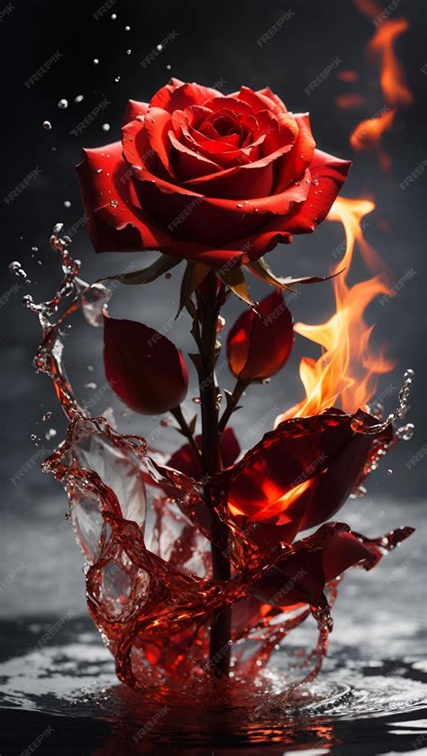 Rose in fire design variations