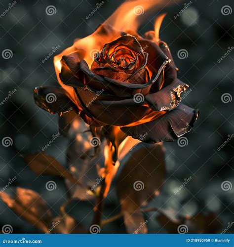 Rose in fire symbolism