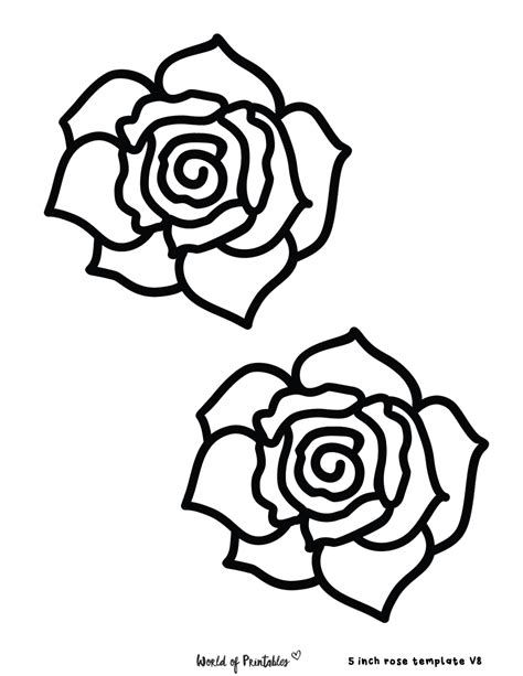 Rose printable flower template