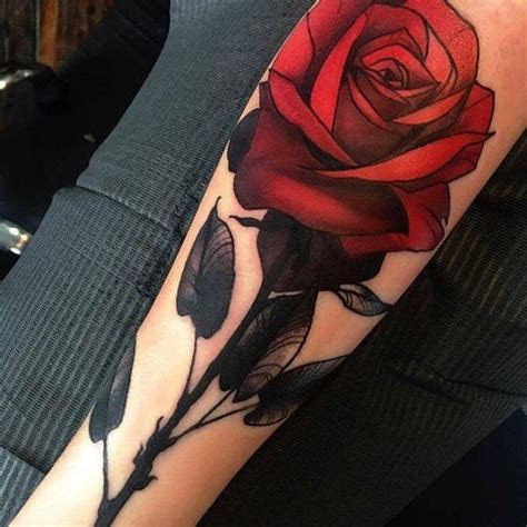 Rose tattoo in bloom design