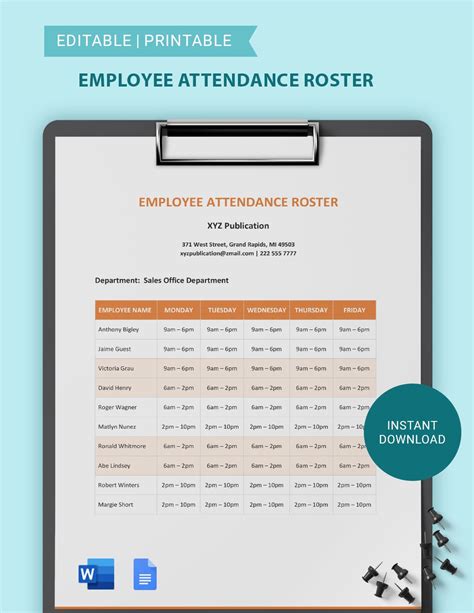 Roster template add-on