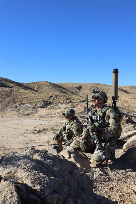 Soldiers participating in a rotational training unit at Fort Irwin