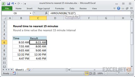 Rounding time in Excel