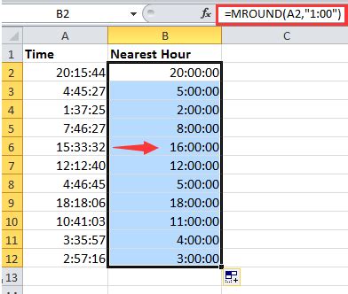 Round Time to Nearest Hour Example 1