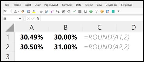 Using ROUNDUP to Round Up Percentages