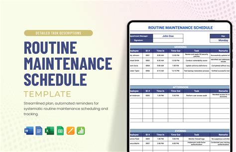 Routine Maintenance Schedule