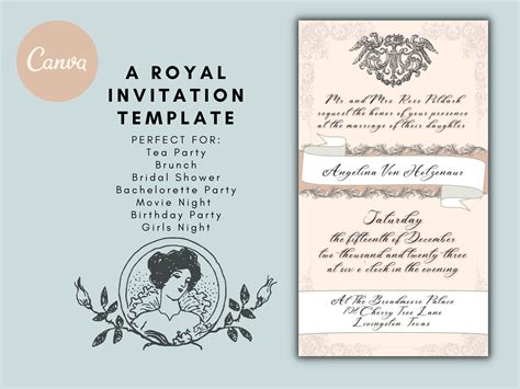 A royal ball invitation template with a luxurious design