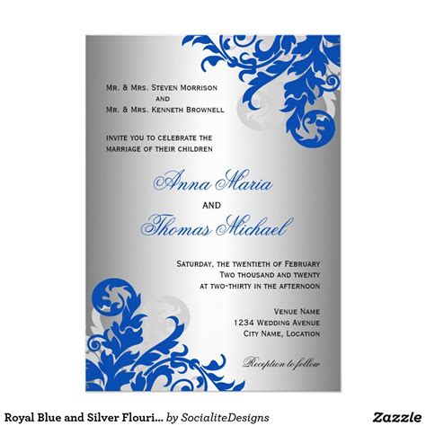 Royal Blue Wedding Invitation 3