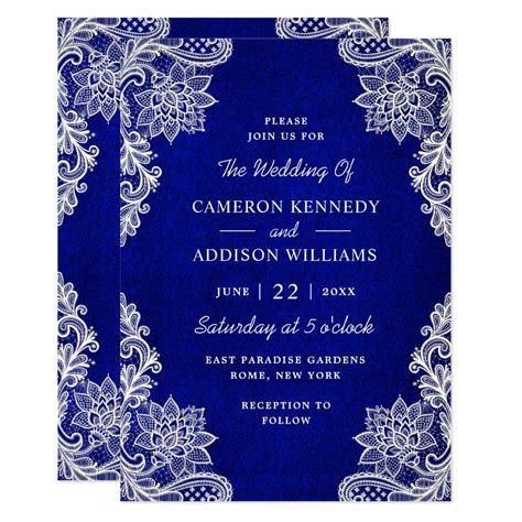 Royal Blue Wedding Invitation 4