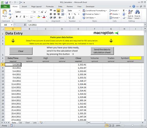 RSI Macro in Excel