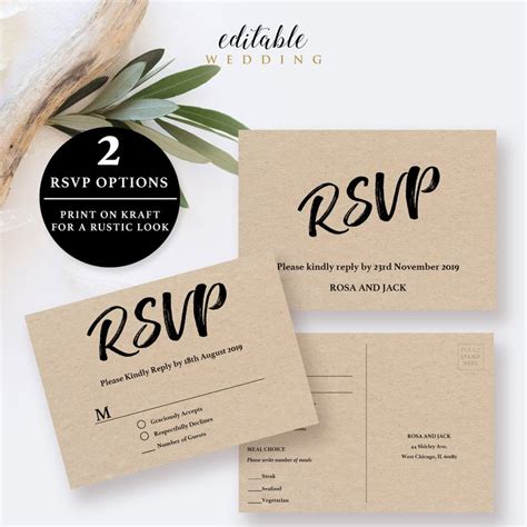 Modern and Chic RSVP Card Template