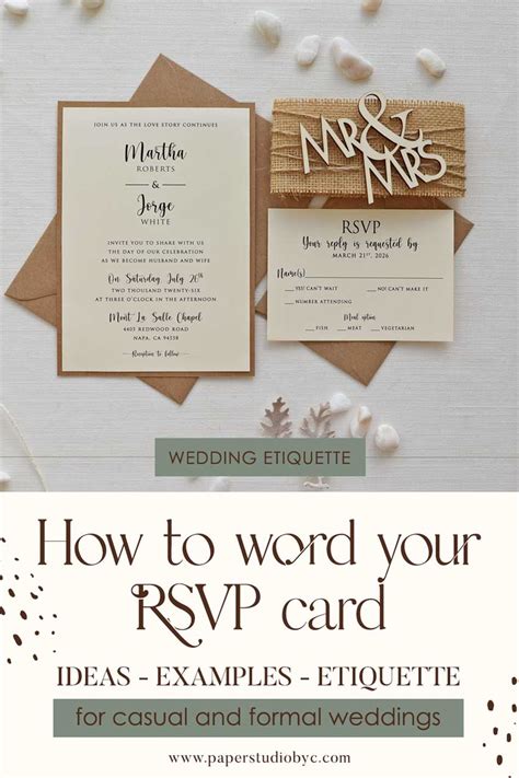 A wedding invitation template with easy RSVP options