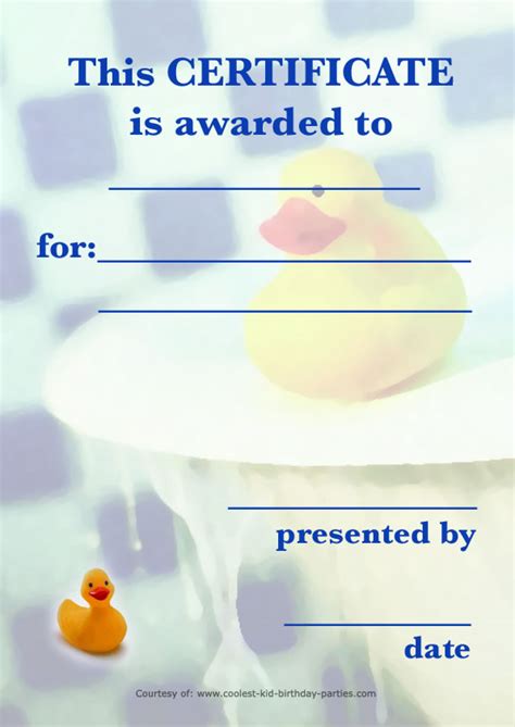 Rubber ducky certificate