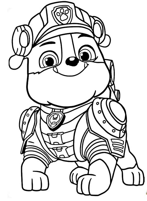 Rubble Paw Patrol Coloring Page