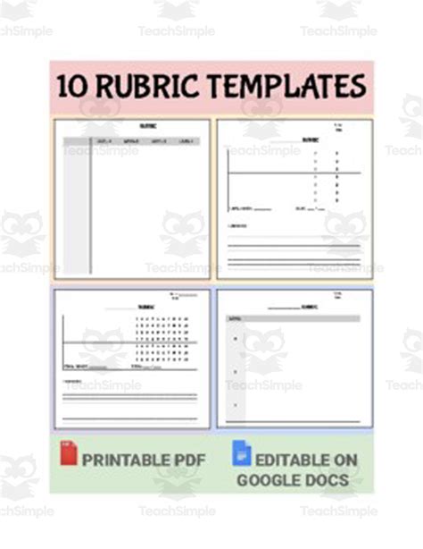 Rubric Templates in Google Docs