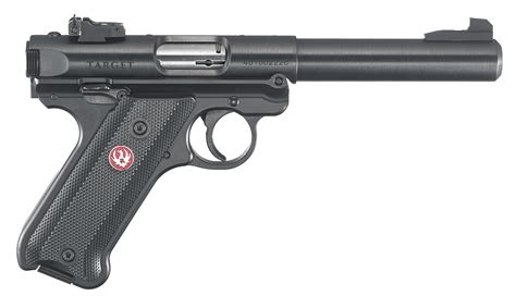 Ruger 22 Target Pistol with a silencer attached