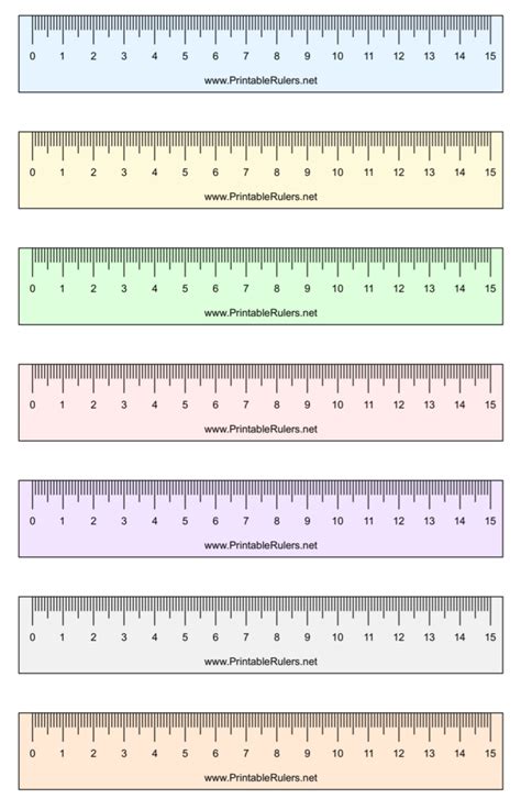 Ruler template with fractions of an inch