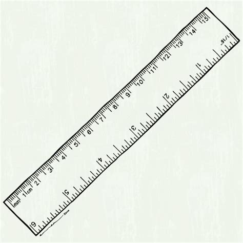 Ruler template with centimeters and millimeters