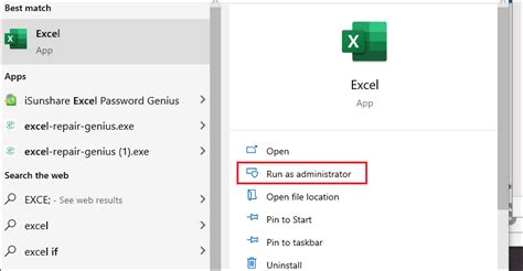 Run Excel as Administrator