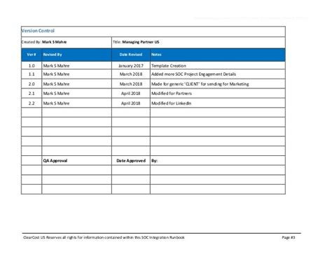 Runbook Template Sample 2