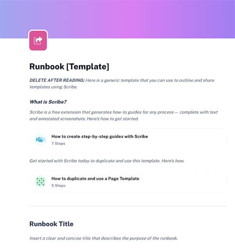 Runbook Template in Word