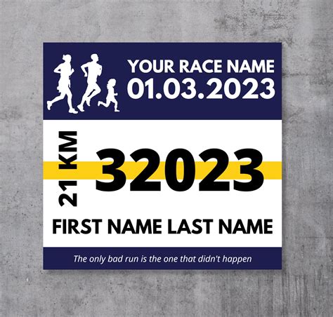 Running Bib Template 2