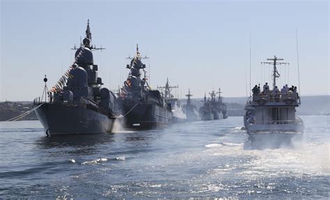 Russian Warship Sailing in the Red Sea