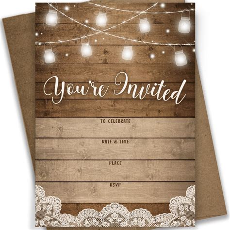 Rustic birthday invitation template