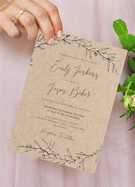 Rustic Bunting Wedding Invitation Template