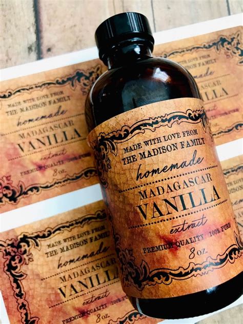 Rustic and Charming Vanilla Extract Label