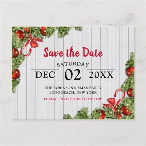 Rustic Christmas party save the date