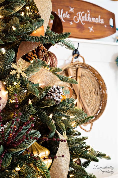 Rustic Christmas tree decorations with twine and twigs