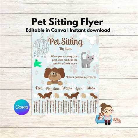 Rustic dog sitting flyer template