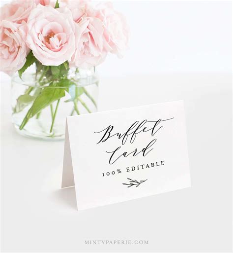 Rustic Food Tent Card Template