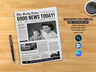 Rustic newspaper template example