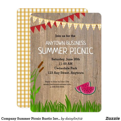 Rustic Picnic Invitation Template