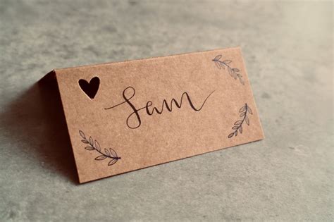 Rustic place card template