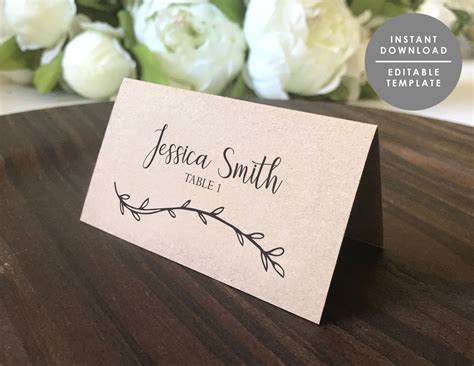 Rustic Place Card Template