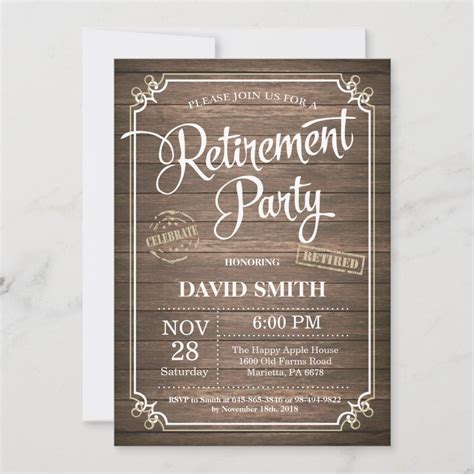 Rustic Retirement Party Invitation