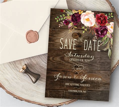 Rustic Save the Date Template 2