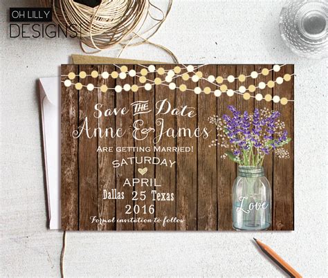 Rustic Save the Date Template Example