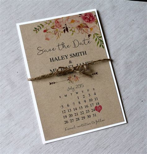 Rustic Save the Date Ticket