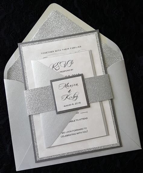 Rustic Silver Wedding Invitations