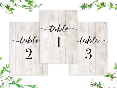 Rustic Table Number Template 4x6