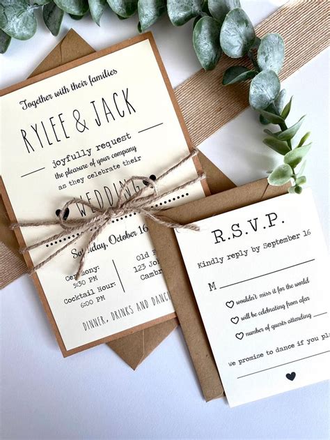 Rustic Twine Wedding Invitation