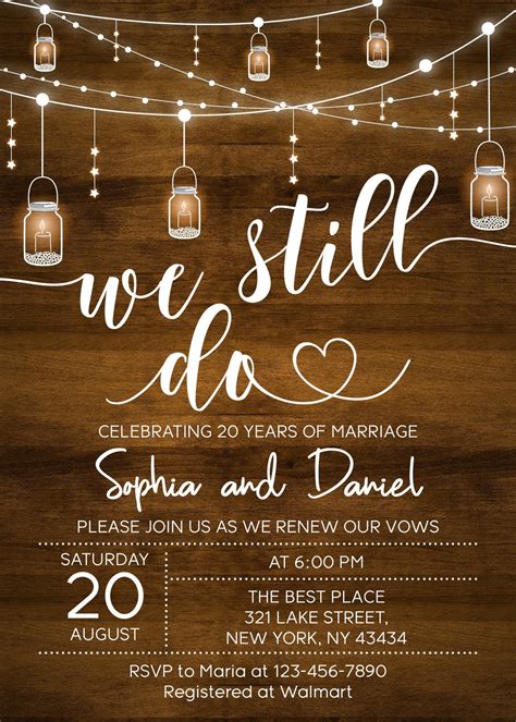 Rustic Vow Renewal Invitation Template