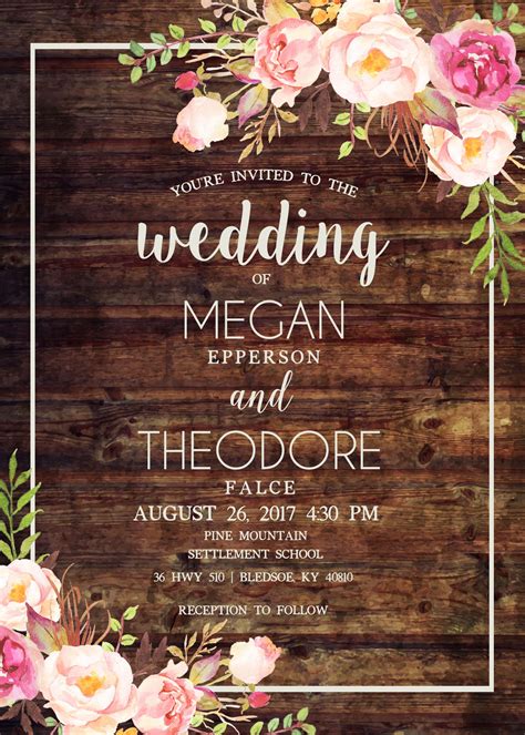 Rustic Wedding Invitation Template 10