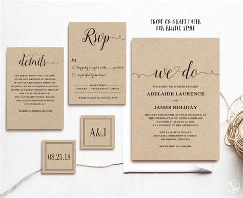 Rustic Wedding Invitation Template 5