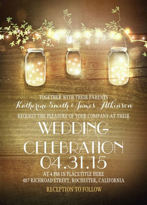 Rustic Wedding Invitation Template 4