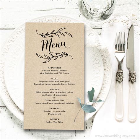 Rustic Wedding Menu Template